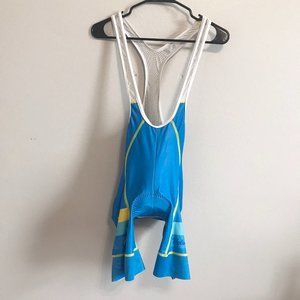 PODIUMWEAR Blue and Yellow Padded Cycling Bibs Size Medium